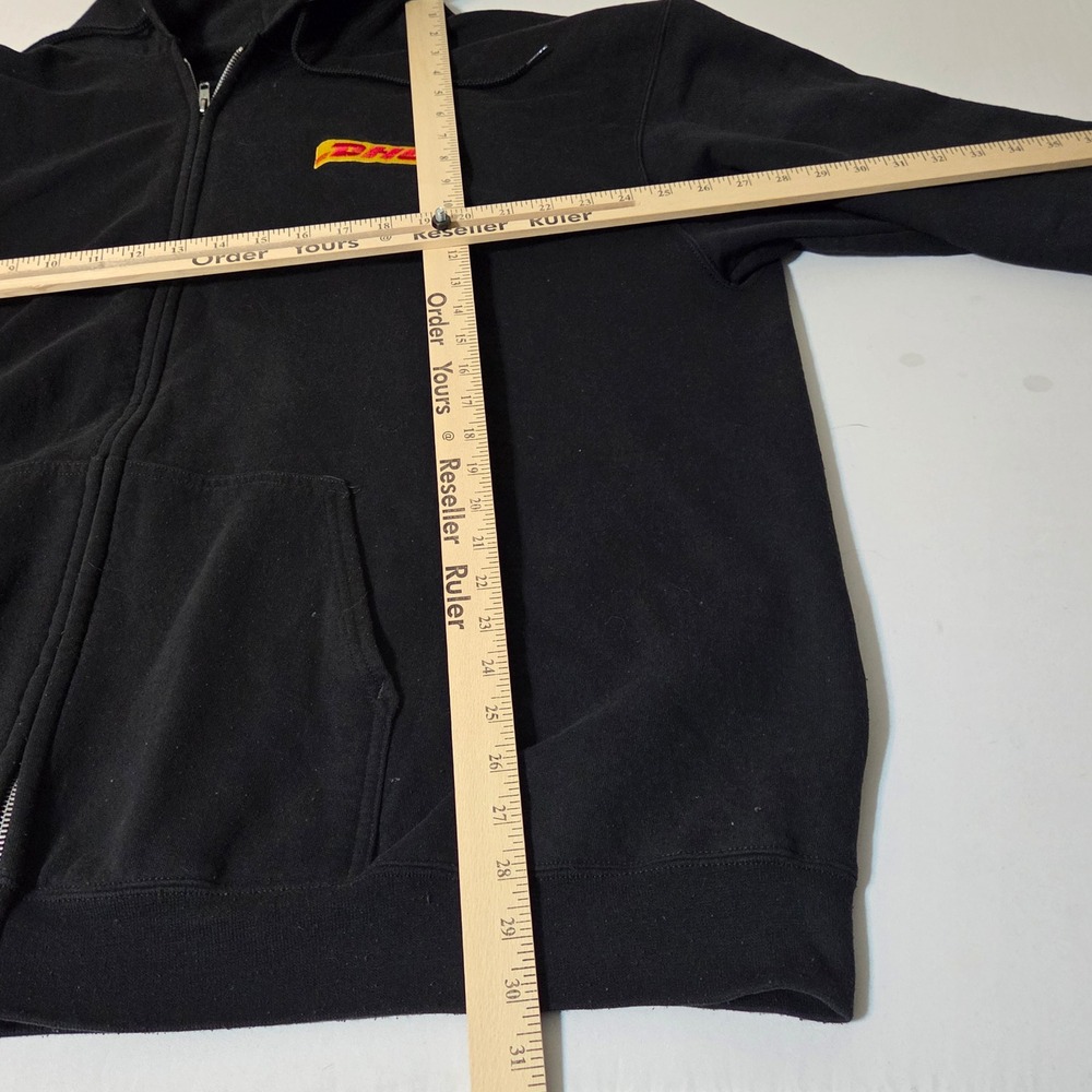 DHL Hoodie Men 3XL Black DHL Logo Essential Fleece Zip Up Sweatshirt - Picture 6 of 7